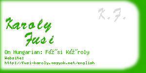 karoly fusi business card